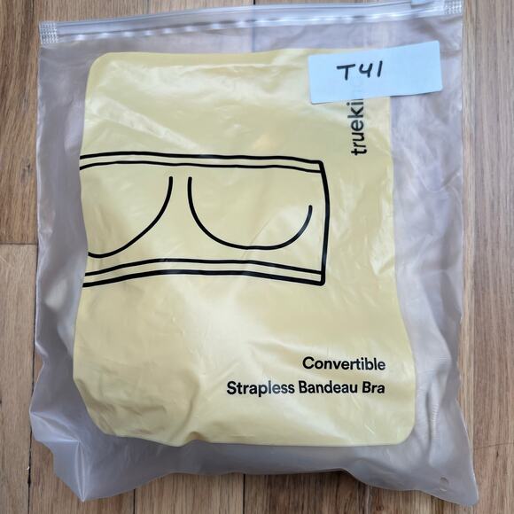 NEW Truekind Women's L Convertible Strapless Bandeau Bra Beige Nude Adhesive - Picture 9 of 9